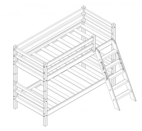 Кровать-чердак Соня низкая с прямой лестницей. Вариант 11